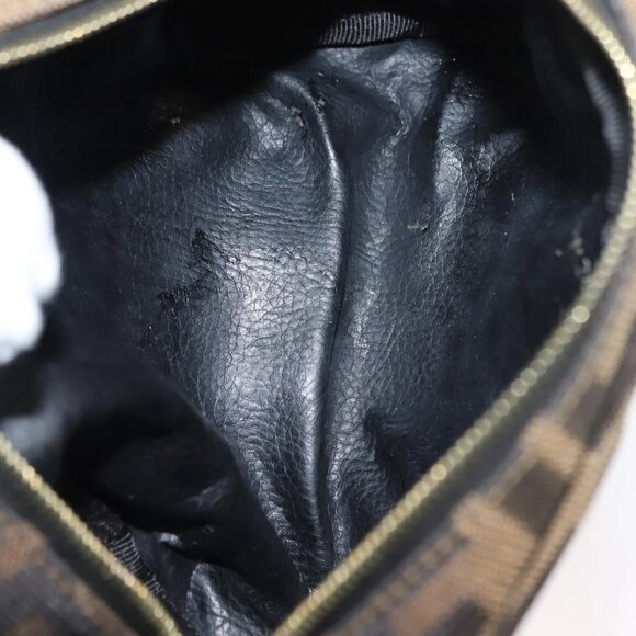 FENDI Zucca Canvas Pouch Black Brown Auth 121373 - Picture 13 of 16